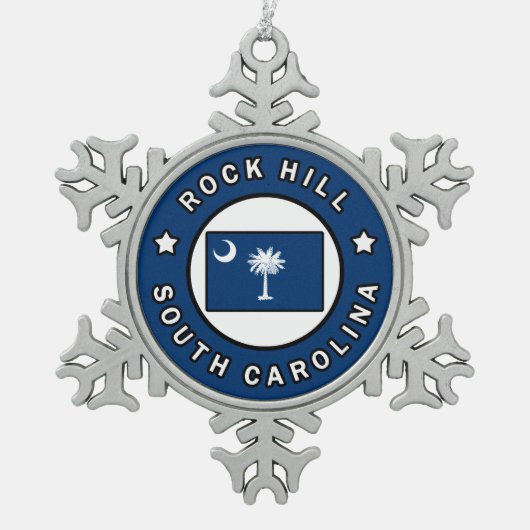 Rock Hill South Carolina Tin Sneeuwvlok Ornament (Voorkant)