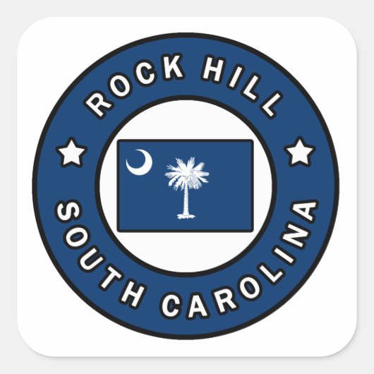 Rock Hill South Carolina Vierkante Sticker (Voorkant)