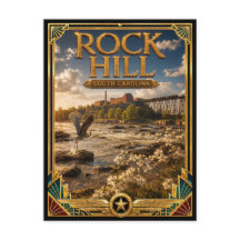 Rock Hill South Carolina Vintage Art Deco Goud