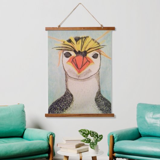 Rock Hopper Penguin Hangend Wandkleed (Woonkamer)
