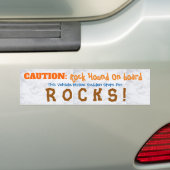 Rock Hound aan boord VOORZICHTIG Bumpersticker (Op auto)