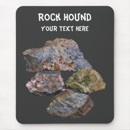 Rock Hound Mineral Collectors Funny Mousepad Muismat (Voorkant)