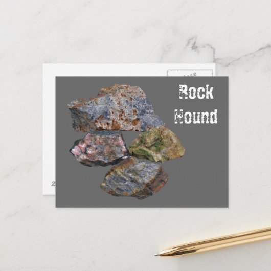 Rock Hound Minerale Collectors Grappig Briefkaart (Voorkant / Achterkant in situ)