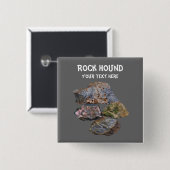 Rock Hound Minerale Collectors Grappig Vierkante Button 5,1 Cm (Voorkant /achterkant)