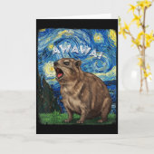 Rock Hyrax Awawa Funny Groundhog Starry Night Van Kaart (Gele Bloem)