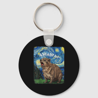 Rock Hyrax Awawa Funny Groundhog Starry Night Van  Sleutelhanger