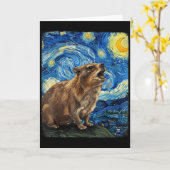 Rock Hyrax Awawa Maan Sterrennacht Van Gogh Grappi Kaart (Gele Bloem)