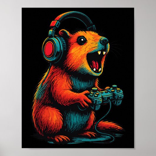 Rock Hyrax Gamer Awawa Videogames Grappig Poster (Voorkant)