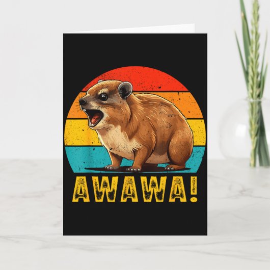 Rock Hyrax Lover Awawa Funny Groundhog Die Kaart (Voorkant)