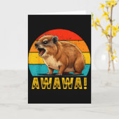 Rock Hyrax Lover Awawa Funny Groundhog Die Kaart (Gele Bloem)