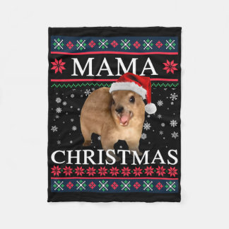Rock Hyrax Mama Kerstmis Lelijke Stijl  Fleece Deken