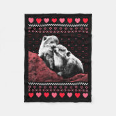 Rock Hyrax Valentine's Day Ugly Sweater Style  Fleece Deken (Voorkant)