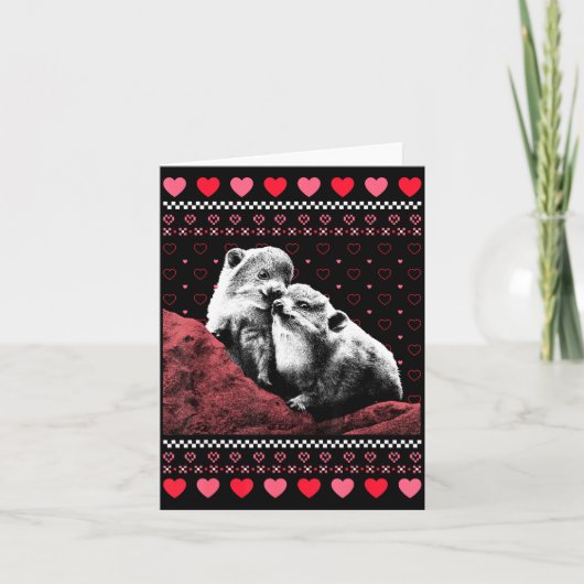 Rock Hyrax Valentine's Day Ugly Sweater Style  Kaart (Voorkant)