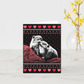 Rock Hyrax Valentine's Day Ugly Sweater Style  Kaart (Gele Bloem)