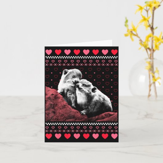 Rock Hyrax Valentine's Day Ugly Sweater Style  Kaart (Gele Bloem)