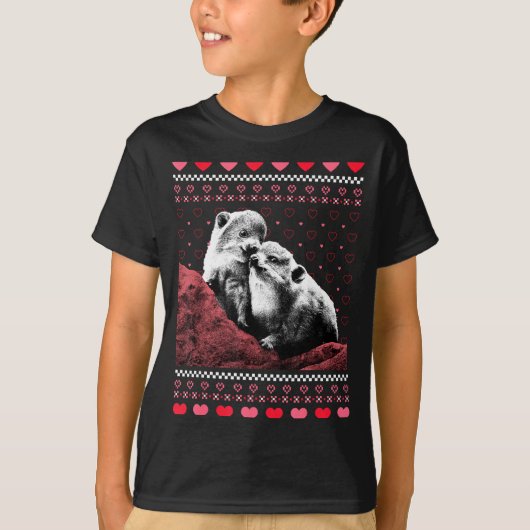 Rock Hyrax Valentine's Day Ugly Sweater Style  T-shirt (Voorkant)