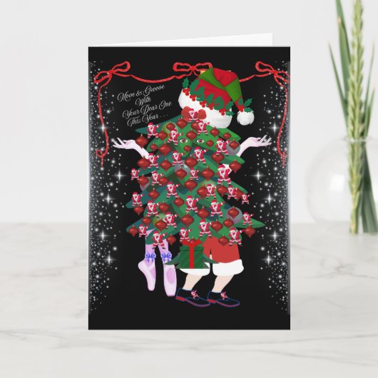 Rock-in Around The Christmas Tree Greeting Card Kaart (Voorkant)