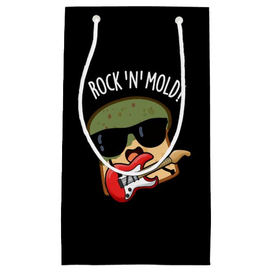 Rock in Mold Grappig Brood Pun Donker BG Klein Cadeauzakje (Voorkant)