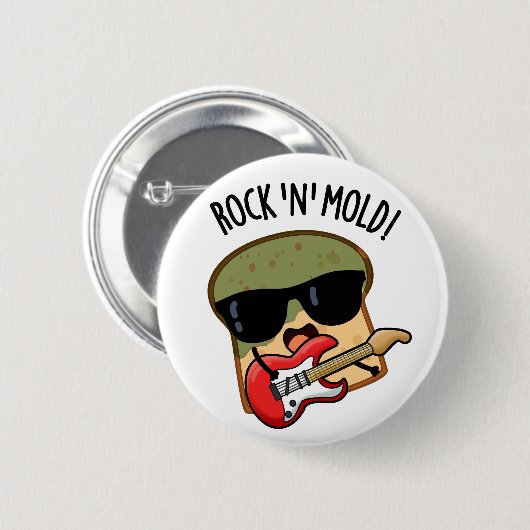 Rock In Mold Grappig Broodpuntje Ronde Button 5,7 Cm (Voorkant /achterkant)