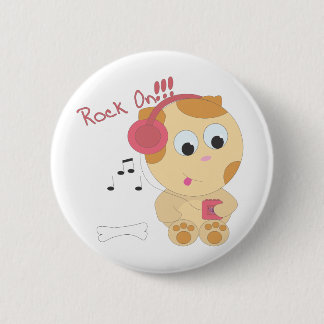 Rock in pup ronde button 5,7 cm
