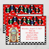 Rock in Roll Juke Box Birthday Kaart (Voorkant / Achterkant)