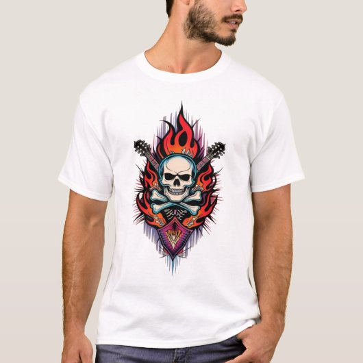 Rock & Ink: Skull and Crossbones Tattoo T-shirt (Voorkant)