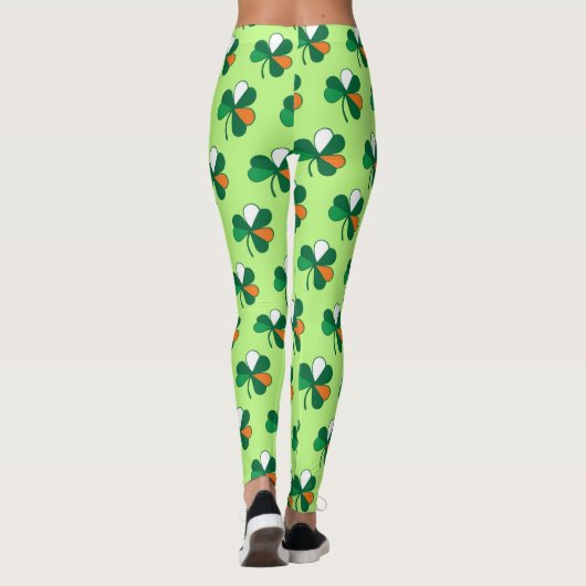 Rock Irish Vibes: Shamrock in Ierse vlag kleuren Leggings (Achterkant)