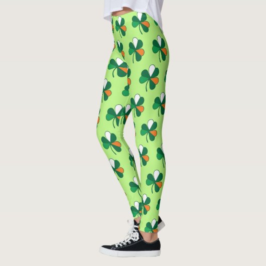 Rock Irish Vibes: Shamrock in Ierse vlag kleuren Leggings (Links)