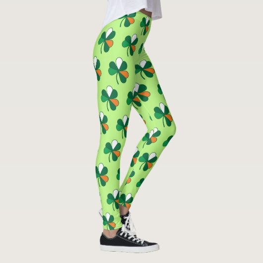 Rock Irish Vibes: Shamrock in Ierse vlag kleuren Leggings (Rechts)