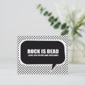 ROCK IS DOOD. LONG LEVENDE PAPIER EN SCISSORS. BRIEFKAART (Staand voorkant)