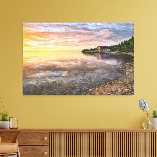 Rock Island Boathouse, groot canvas druk (Insitu (Woonkamer))