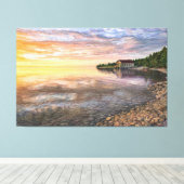 Rock Island Boathouse, groot canvas druk Afdruk (Insitu (Houten vloer))