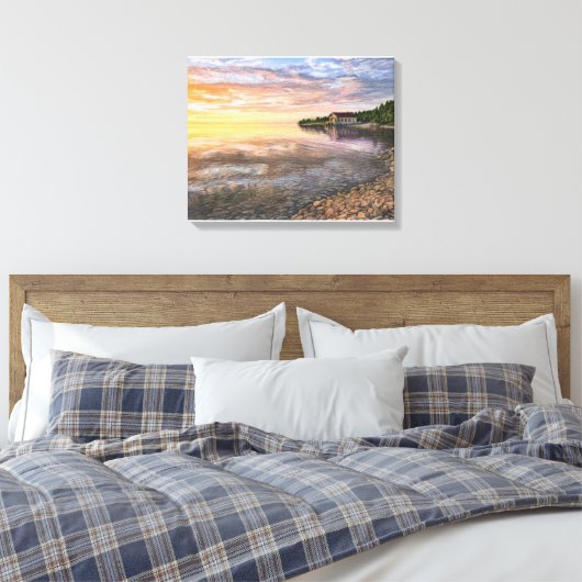 Rock Island, Deuren County Boathouse canvas print (Insitu (Slaapkamer))