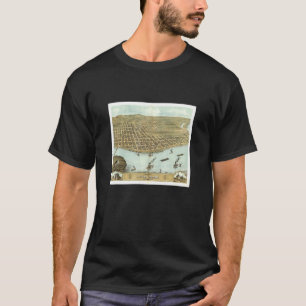Rock Island Il Kaart 1869 T-shirt