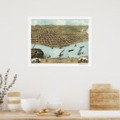 Rock Island, IL Panoramic Map - 1869 Poster (Keuken)