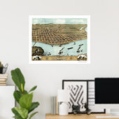 Rock Island, IL Panoramic Map - 1869 Poster (Thuiskantoor)