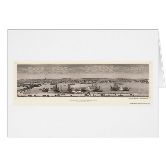 Rock Island, IL Panoramic Map - 1874 (Voorkant Horizontaal)