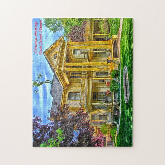 Rock Island Illinois Kerstgroetings Legpuzzel (Verticaal)