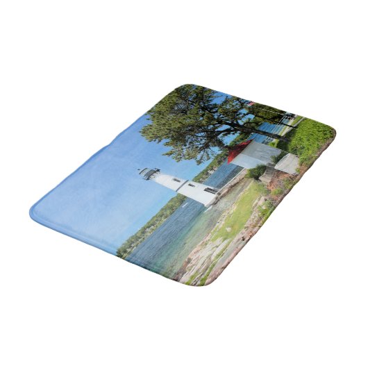 Rock Island Lighthouse, New York Bath Mat (Gekanteld)