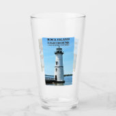 Rock Island Lighthouse, New York Pintglas Glas (Voorkant)