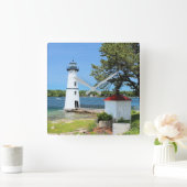 Rock Island Lighthouse, New York Wall Clock Vierkante Klok (Huis)