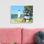Rock Island Lighthouse, New York Wrapped Canvas Afdruk (Insitu (Woonkamer))