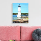 Rock Island Lighthouse, New York Wrapped Canvas Afdruk (Insitu (Woonkamer))