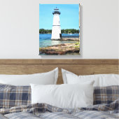 Rock Island Lighthouse, New York Wrapped Canvas Afdruk (Insitu (Slaapkamer))