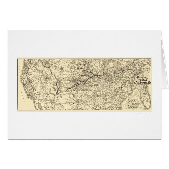 Rock Island Railroad Map 1888 (Voorkant Horizontaal)
