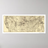 Rock Island Railroad Map 1888 Poster (Voorkant)
