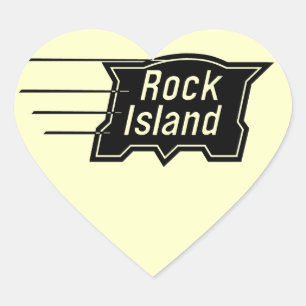 Rock Island Railroad Speed Logo Hart Sticker