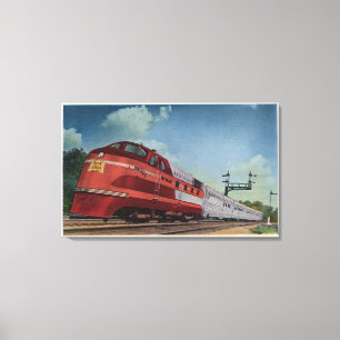 Rock Island RocketStreamlining Train Canvas Afdruk