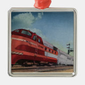 Rock Island RocketStreamlining Train Metalen Ornament (Voorkant)