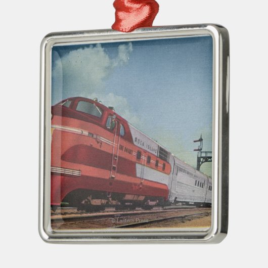 Rock Island RocketStreamlining Train Metalen Ornament (Links)